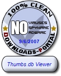 Thumbs.db Viewer does not contain any known virus, adware, spyware, dialer, or any kind of suspicious or potentially dangerous program